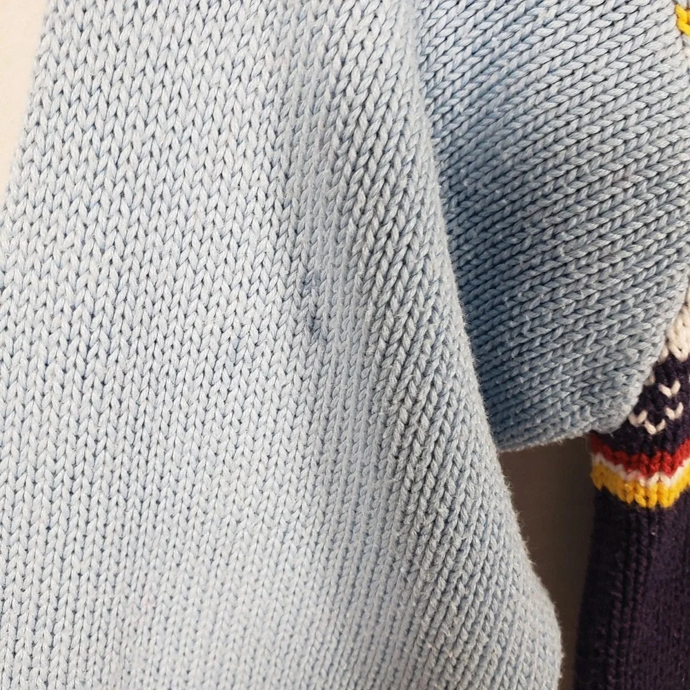 Vintage Gymboree Boys Sweater Kids Blue‎ Snowflake Knit 5 Christmas